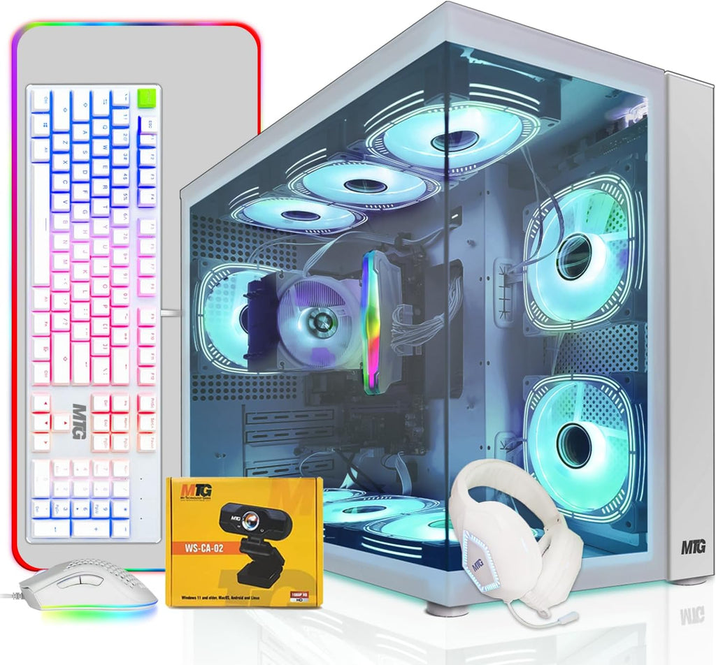 MTG Khuno Gaming Tower PC- Intel Core i5-8th Gen, GTX 1660S 6GB 192bits, 16GB ARGB Ram, 256GB Nvme, Gaming Kit Combo, Webcam, Win 11 Home
