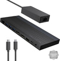 Laptop Docking Station, Docking Station 3 Monitors with 2* DP+HDMI, 4K@144Hz,130W PD Charger, 4* USB 3.0, Audio, Gigabit Ethernet, TF/SD for Lenovo,HP,Dell, Windows System Computer