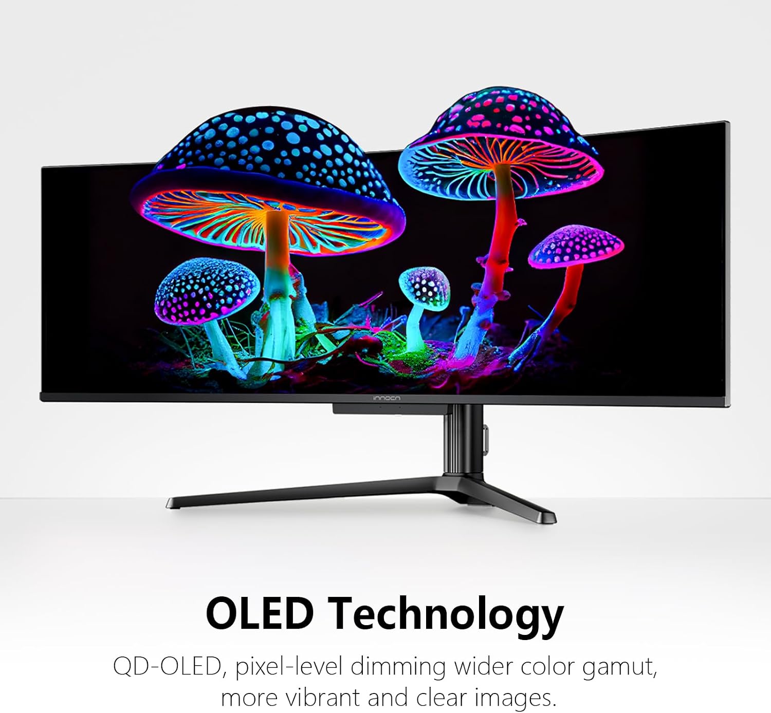 INNOCN 49' 49Q1S OLED Curved Gaming Monitor 5120 x 1440p 240Hz, 0.03ms, USB Type C 90W, HDMI 2.1, DisplayPort, USB Hub, Surrounding Speakers, Adaptive-Sync, Height Adjustable Stand, Black