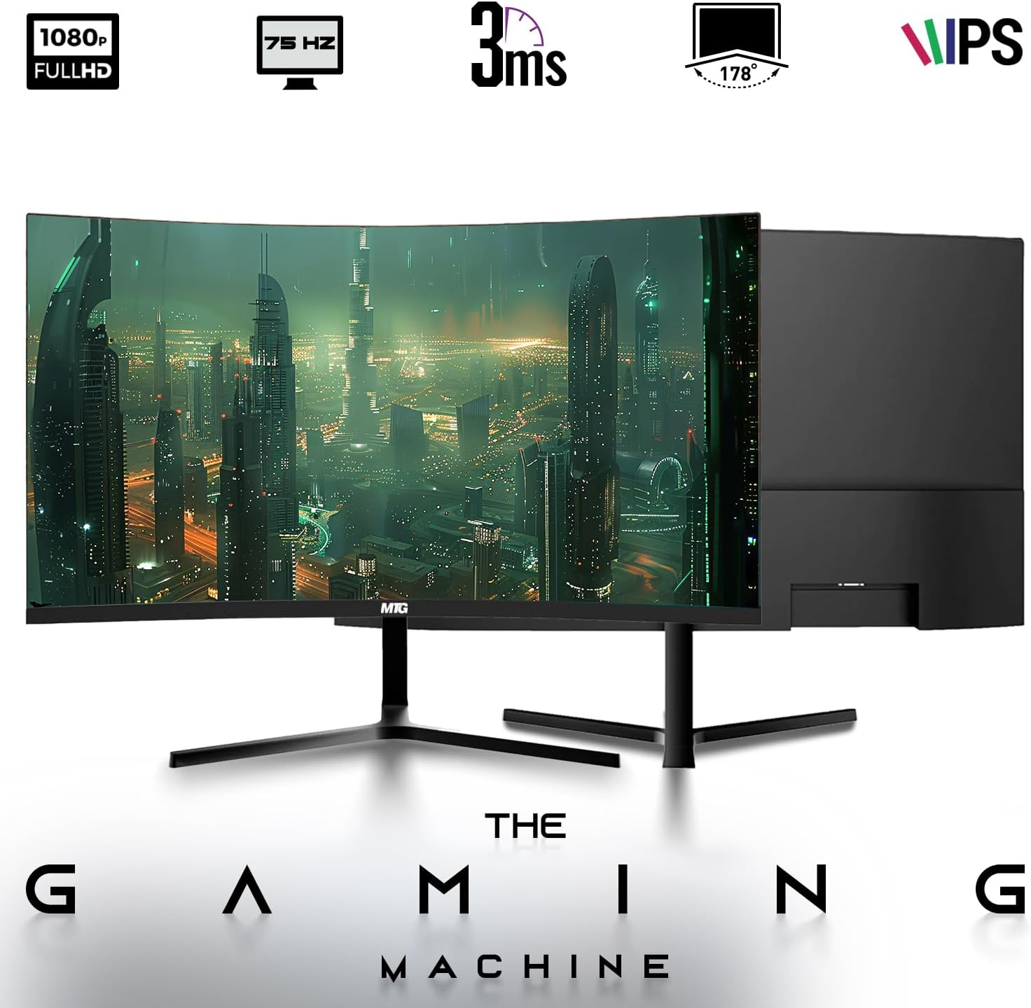 HP Gaming PC Desktop Computer – AMD Pro A10-9700,GT 1030 Graphics,8GB RAM,1TB SSD,Dual 24 Inch Curved Monitor,RGB Keyboard with AI Copilot,Mouse,WiFi,RGB Headphone,Windows 11(Renewed)