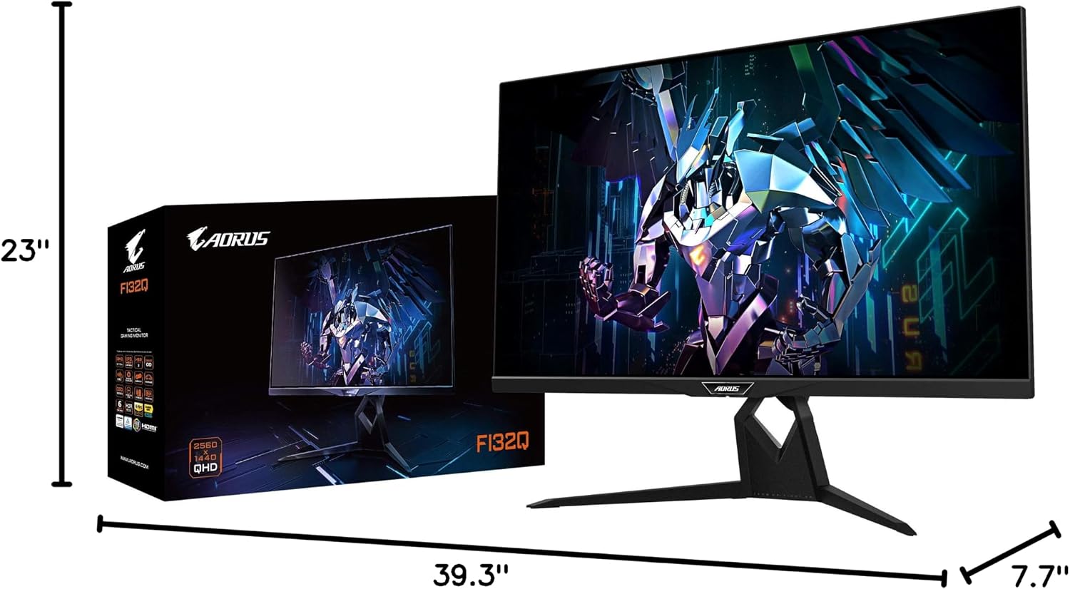 GIGABYTE AORUS FI32Q 32' 165Hz 1440p HBR3,NVIDIA G-SYNC Compatible,Exclusive Built-in ANC, KVM, 2560x1440 Display,1ms Response Time,HDR, 94% DCI-P3,1x DisplayPort 1.4,2X HDMI 2.0,2X USB 3.0,1x USB C