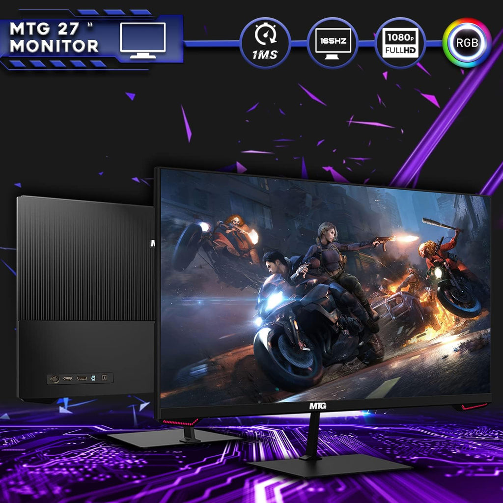 TechMagnet Gaming Desktop PC, Intel i5 4th Gen, Zeus Pro 4, GT 1030 2GB DDR5, 8GB RAM ARGB, 1TB SSD, 27 Inch 75hz Monitor, RGB Kit, Windows 11 (Renewed)