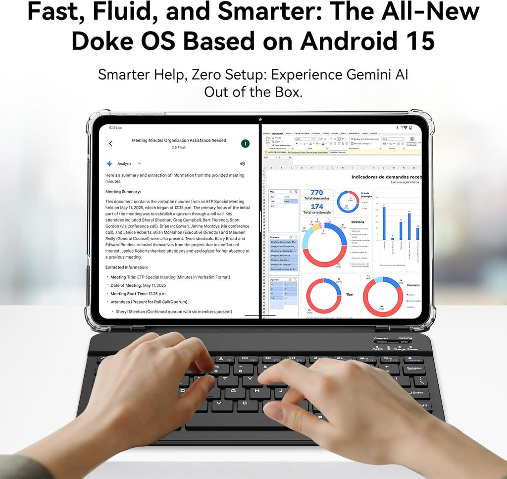 Blackview Android Tablet with Keyboard and Mouse,12 inch Large Tablet, Computer Tablets with Gemini AI,Pen,24GB+128GB/2TB, 2K FHD+ Display, 9000mAh/18W, Widevine L1, 5G WiFi, GPS
