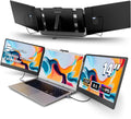 domyfan 14' Laptop Screen Extender, FHD 1080P IPS Triple Portable Monitor for Laptop, HDMI/USB-A/Type-C for Windows, Mac, Android, Chrome, Switch & PS5, Work with 13.3'-17' Laptops