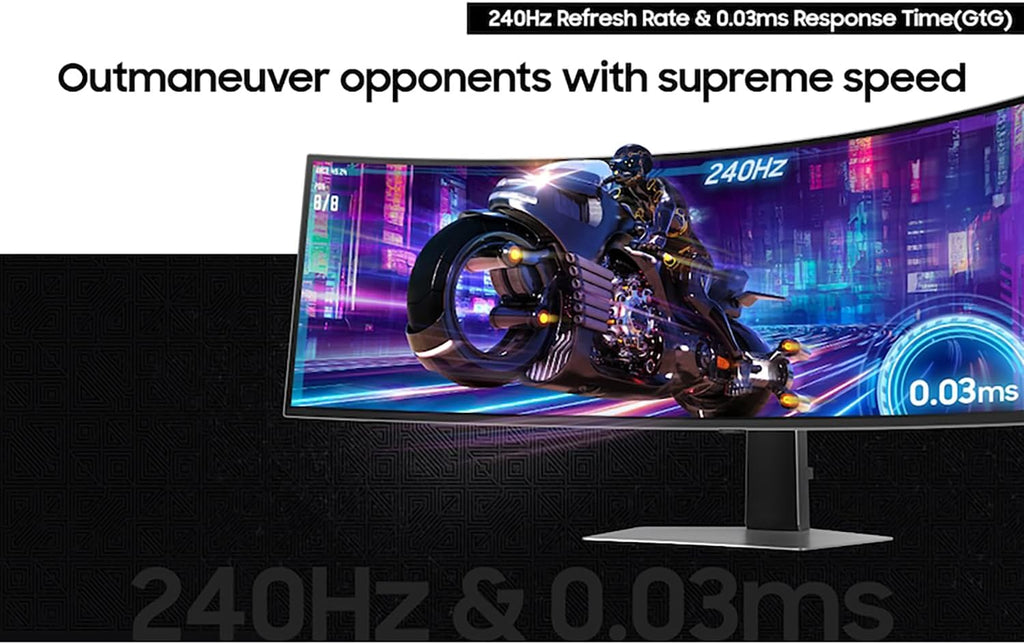 SAMSUNG 49' Odyssey DQHD (5,120x1440) 240Hz OLED G9 Curved Gaming Monitor