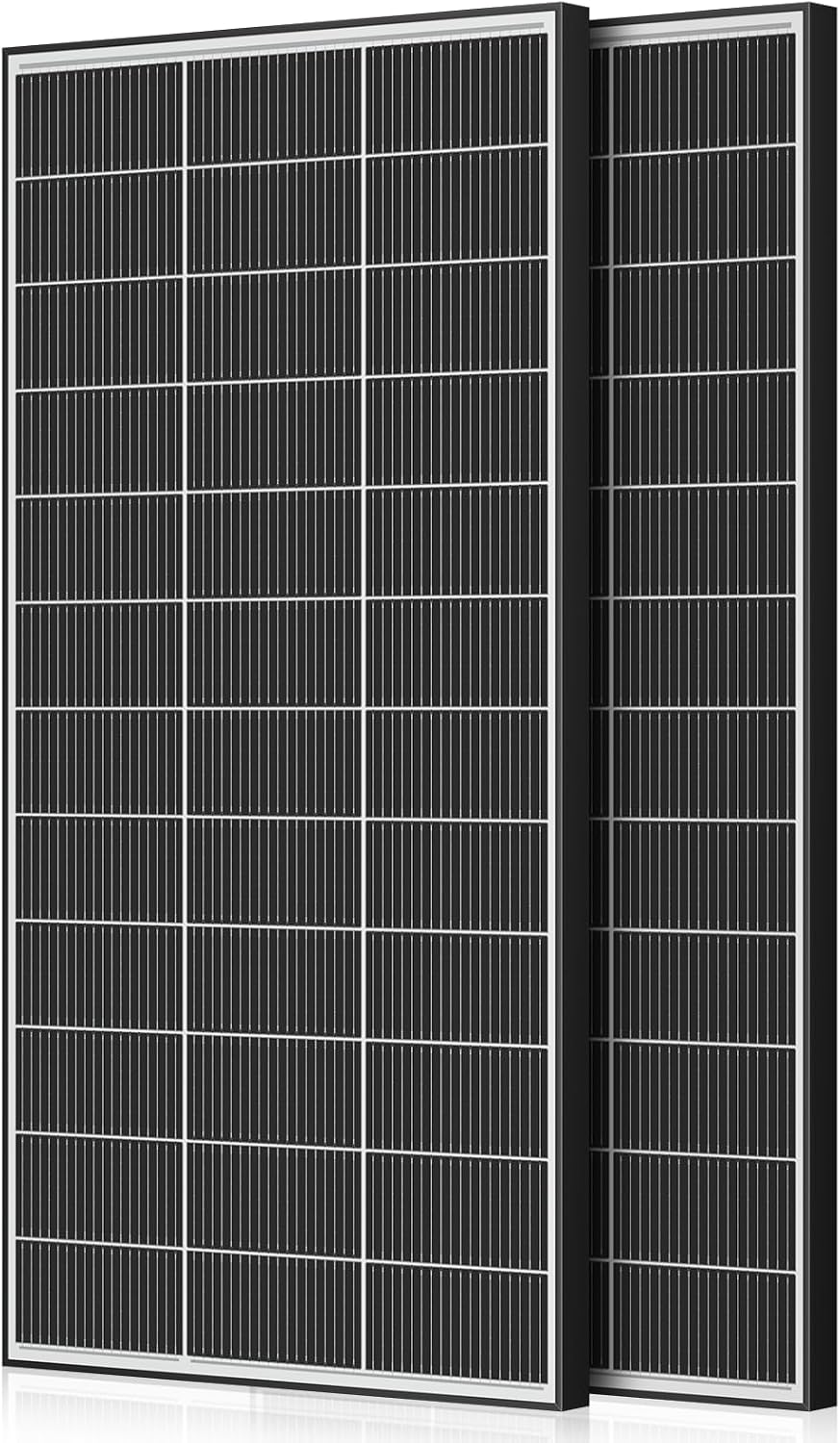 Bifacial 200 Watt Solar Panel 2Pack 18BB Monocrystalline Cell High-Efficiency Module PV Power Charger Solar Panels for Homes Camping RV Battery Boat Caravan and Other Off-Grid Applications