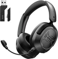 OXS Storm A2 Wireless Gaming Headset, Active Noise Cancellation, Over Ear Headphone with Mic, Bluetooth 5.4 & 2.4GHz Low Latency, Dual EQ Modes, 70H Playtime, for PC, Switch, PS4, PS5, Mobile, Black