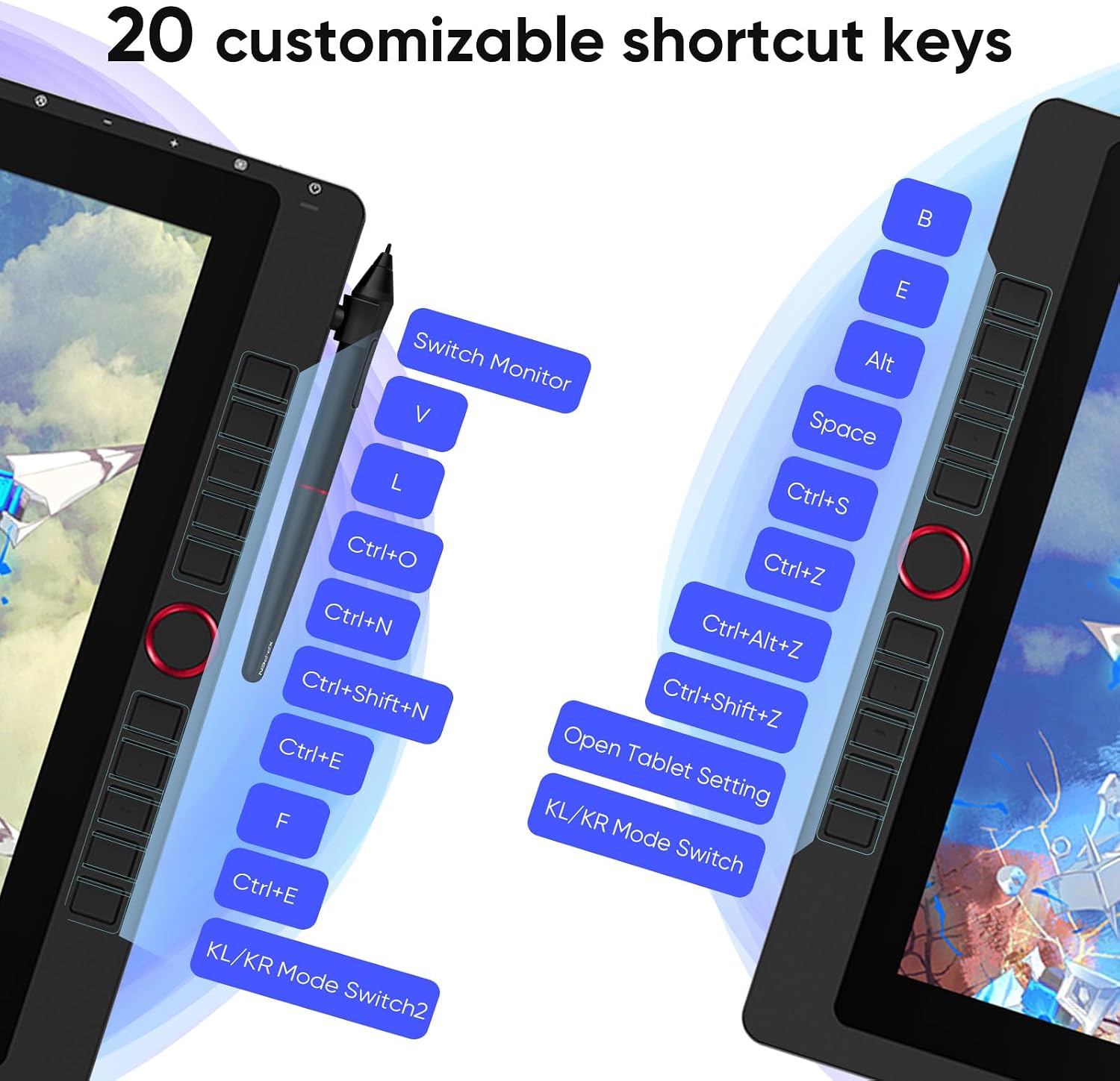 XPPen Artist 24 Pro 2.5K QHD Drawing Tablet with Screen,16.7M Colors Graphics Tablet with 8192 Pen Pressure Battery-Free Tilt Stylus & 20 Shortcut Keys for Windows, Mac, Chrome, Linux, 23.8'
