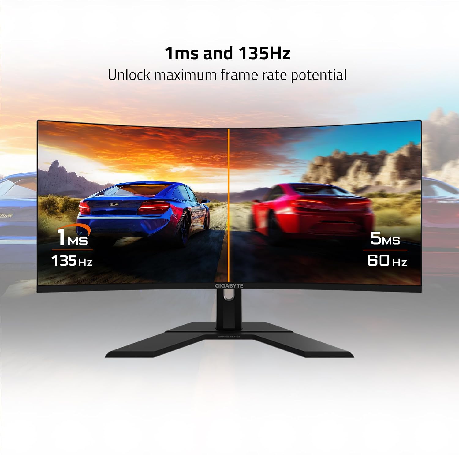 GIGABYTE GS34WQC - 34' VA Curved Gaming Monitor - WQHD 3440x1440-120Hz/OC 135Hz - 1ms MPRT - AMD FreeSync Premium - HDMI, DP - Black (GS34WQC US)