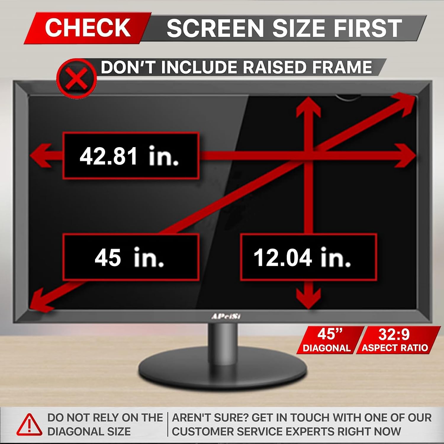 45 Inch Privacy Screen Filter for 32:9 Curved Ultrawide Gaming Monitor | Privacy Shield | Anti Glare | Anti-Blue Light | Eye Protection | Anti Spy | Computer Security Private Filter Protector