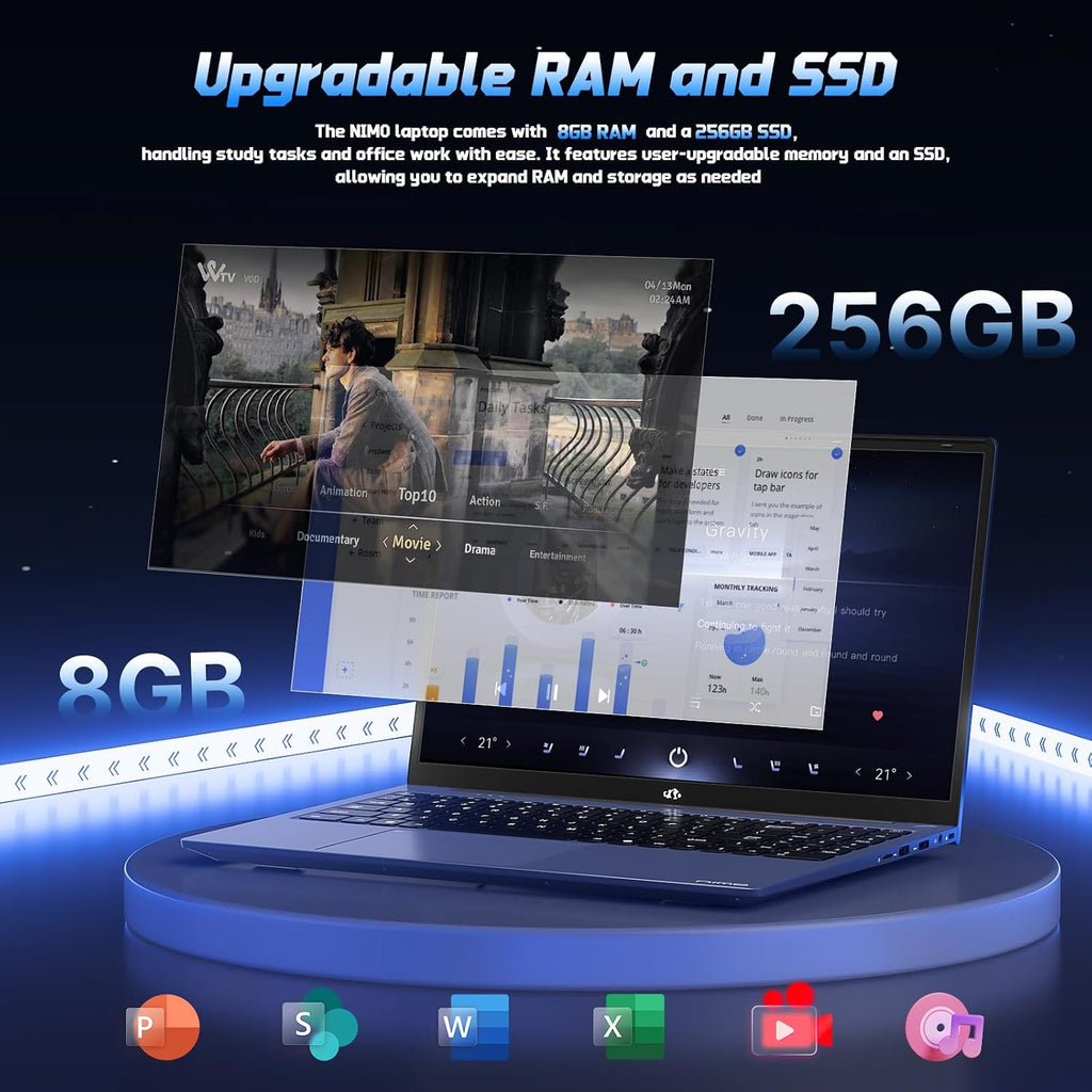 15.6' FHD IPS Student-Laptop-Computer - 8GB RAM 256GB SSD, 13th Gen Intel N150(Beat to i3-1115G4, 4 Cores Up to 3.6GHz), 65W Type-C, Fingerprint, Backlit Keyboard, Wi-Fi 6, BT5.2, Numpad