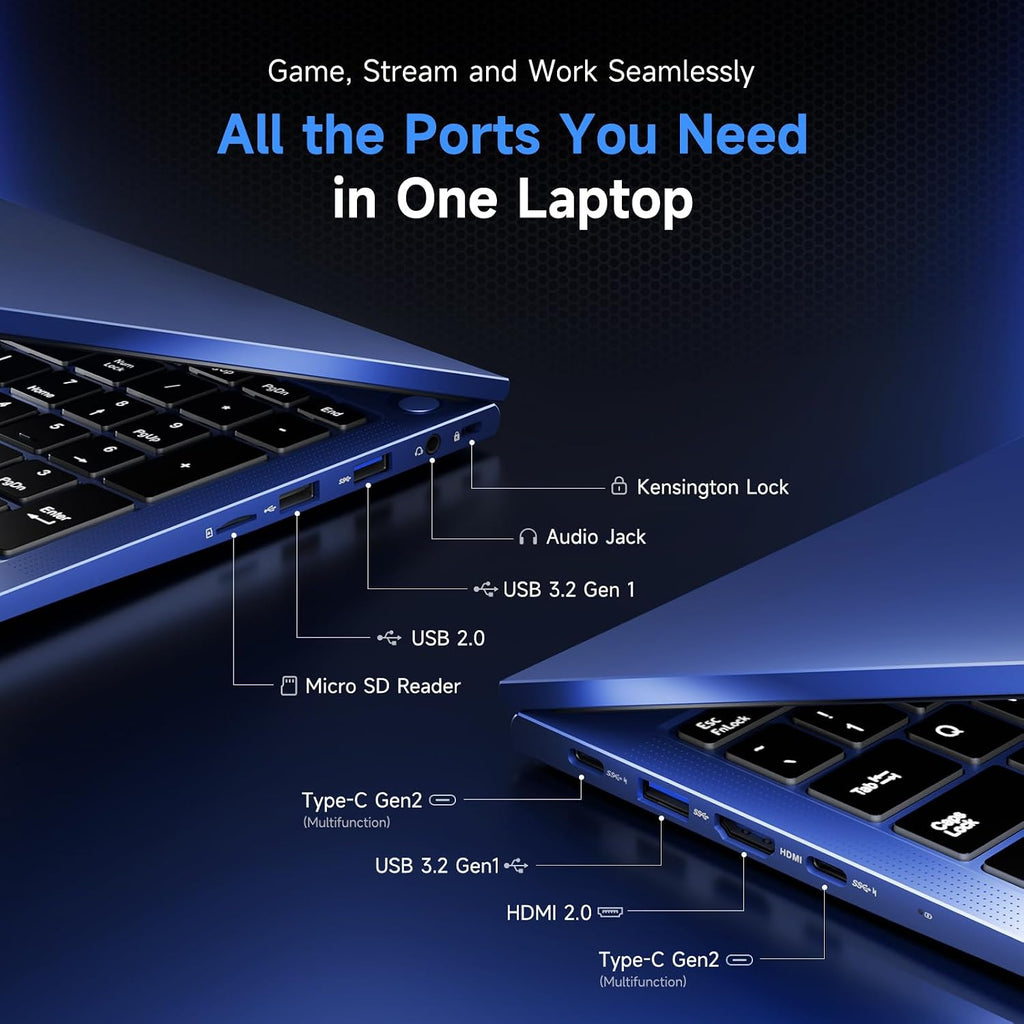 NIMO Gaming Laptop 15.6' FHD – AMD Ryzen 7 7735HS 8C/16T, Radeon 680M, 64GB DDR5, 4TB NVMe SSD, Backlit Keyboard, Fingerprint Unlock, 100W USB-C PD – Ideal for Students, Professionals, Creators
