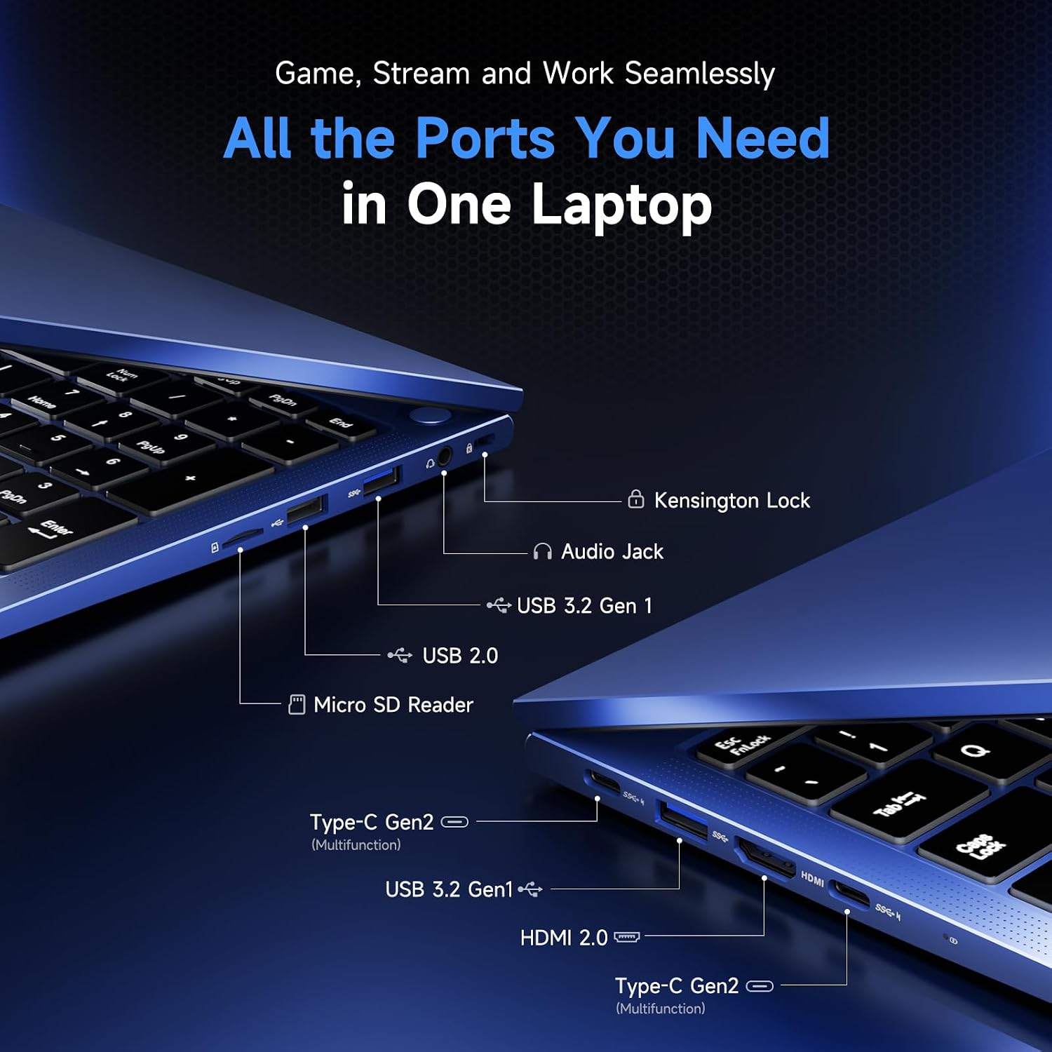 NIMO Gaming Laptop 15.6' FHD – AMD Ryzen 7 7735HS 8C/16T, Radeon 680M, 64GB DDR5, 4TB NVMe SSD, Backlit Keyboard, Fingerprint Unlock, 100W USB-C PD – Ideal for Students, Professionals, Creators