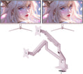 Pixio Two PX279 Wave Pink 27 inch 240Hz Refresh Rate FHD 1080p Resolution Fast IPS Panel 1ms GTG Resonse Time Gaming Monitor and PS1D Wave Pink Dual Monitor Arm - Fits up to 32 inches and 19.8lbs