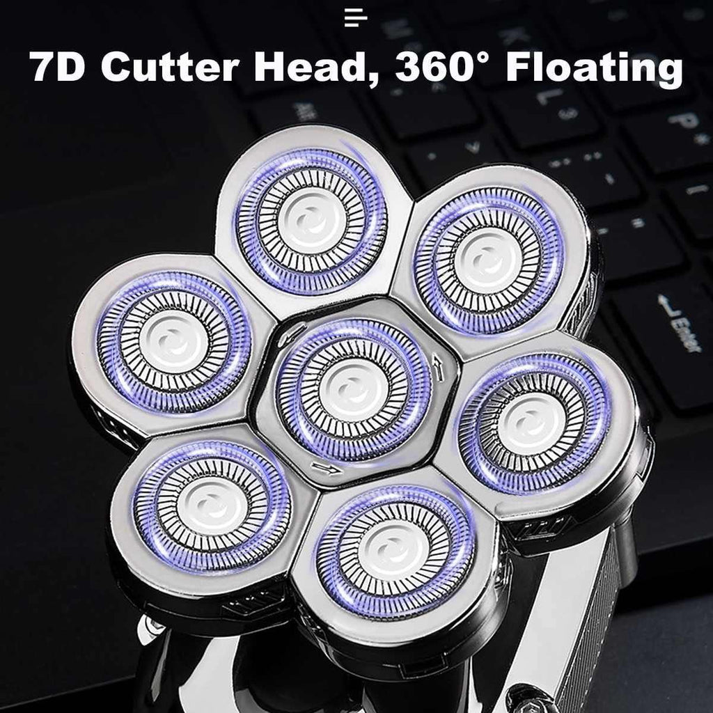 Electric Razor for Men, 7 cutter head Multi grooming kit digital display electric shaver hair trimmer beard electric razor wet dry men facial&body shaving machine