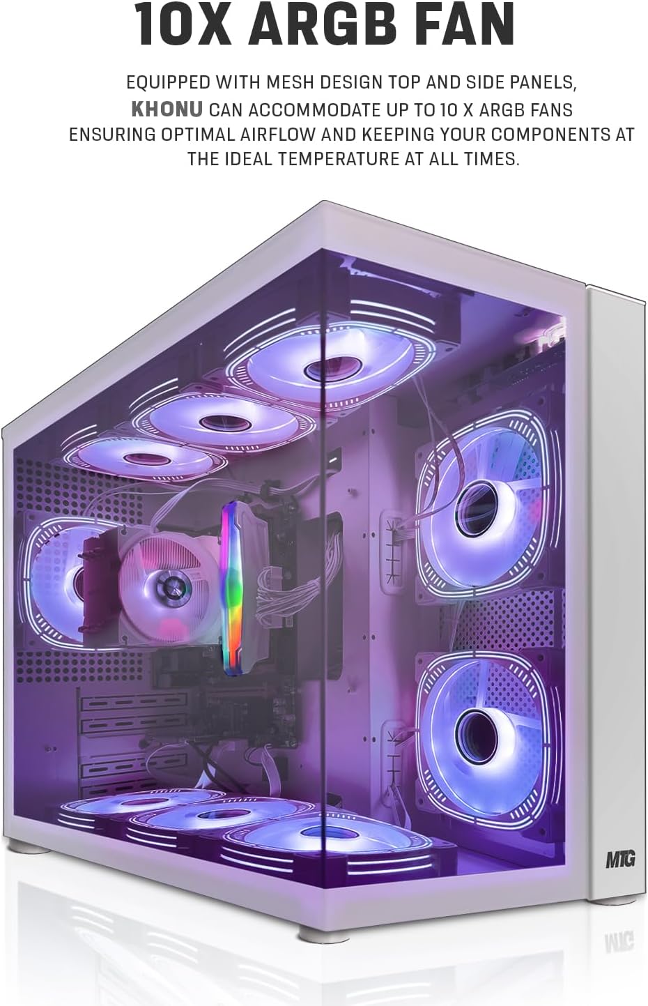 MTG Khuno Gaming Tower PC- Intel Core i5-8th Gen, GTX 1660S 6GB 192bits, 16GB ARGB Ram, 256GB Nvme, 27 Inch Curve Monitor, Gaming Kit Combo, Webcam, Win 11 Home