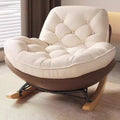 Glider Rocking Chair, Upholstered Rocking Chair Indoor, with Thick Cushion Nursery Rocking Chairs, for Living Room, Bedroom (Color : Brown, Size : A)