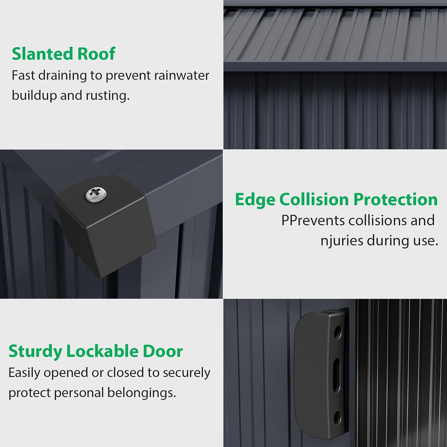 8x12 ft Outdoor Metal Storage Shed with Lockable Sliding Door & Sloping Roof, Galvanized Steel Frame Waterproof Garden Tool Shed for Backyard, Garden, Lawn - Ventilated Backyard Metal Sheds, Gray