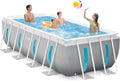 INTEX 26769EH 13ft X 6.5ft x 48in Prism Frame Clearview Rectangular Above Ground Swimming Pool Set with 530 GPH Cartridge Filter Pump, Ground Cloth, Pool Cover