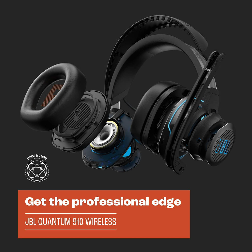JBL Quantum 910 Wireless Gaming Headset, Black, Large (Renewed)