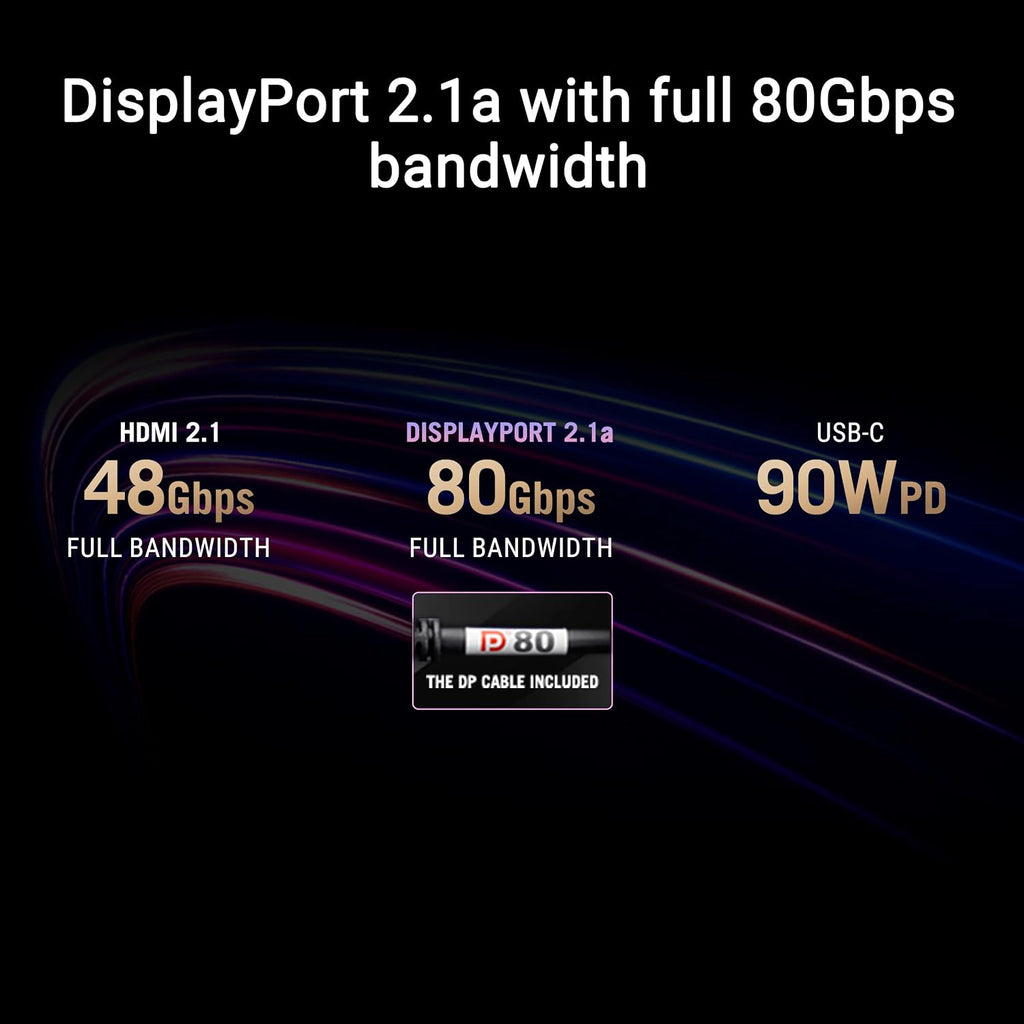 ASUS ROG Swift OLED PG32UCDMR, 31.5' Gaming Monitor, 4K QD-OLED (3840 x 2160), 0.03ms (GTG), 240Hz, Compatible with G-Sync, USB-C and USA-A Ports, DisplayPort, HDMI, DisplayWidget Center, Black