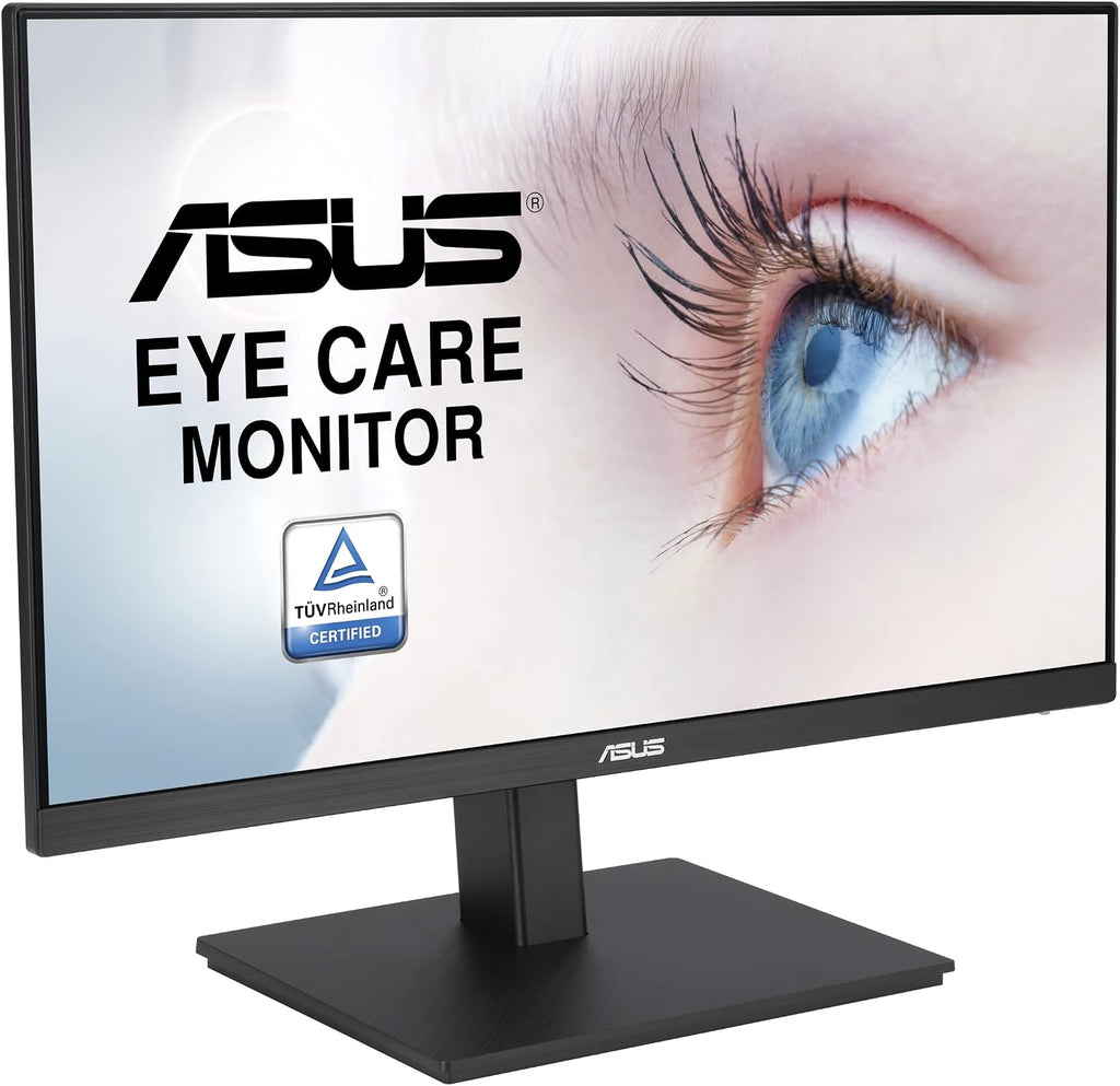 ASUS 24' 1080P Monitor (VA24EQSB) - Full HD, IPS, 75Hz, Built-in Speakers, Eye Care, Low Blue Light, Flicker Free, VESA Mountable, Height Adjustment, Frameless, DisplayPort, HDMI, VGA, USB Hub,Black