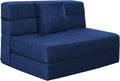 Nigoone Folding Sofa Bed Couch Memory Foam with Pillow Sleeper Chair Lazy Couch Twin Size Futon Convertible Guest Beds,Washable Cover,Dark Blue