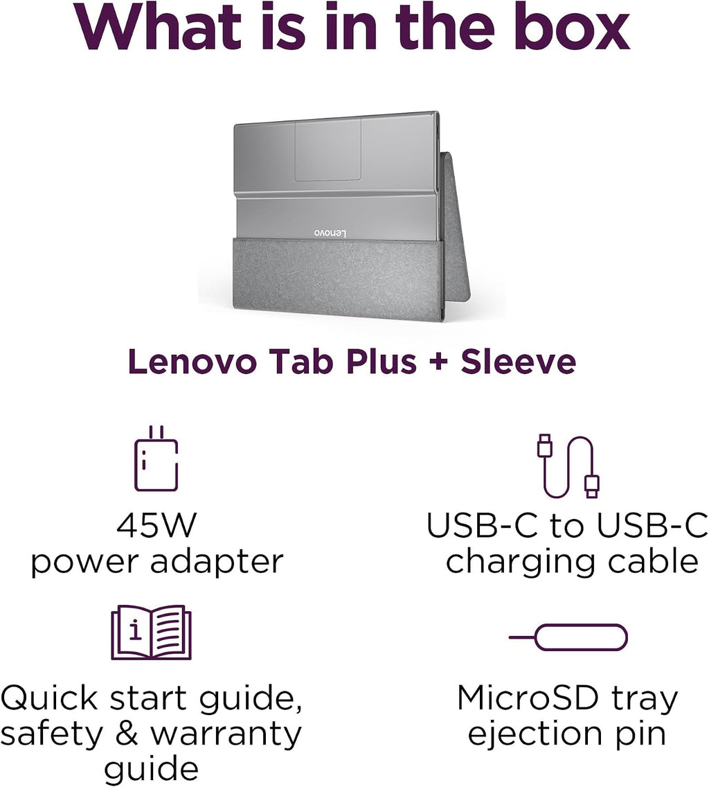 Lenovo Tab Plus - 2024 - Premium Entertainment Tablet - 8 JBL® Speakers - 11.5' 2K LCD Touch Display - 8GB Memory - 128GB Storage - MediaTek™ Helio G99 - Folio Case Included - Luna Grey