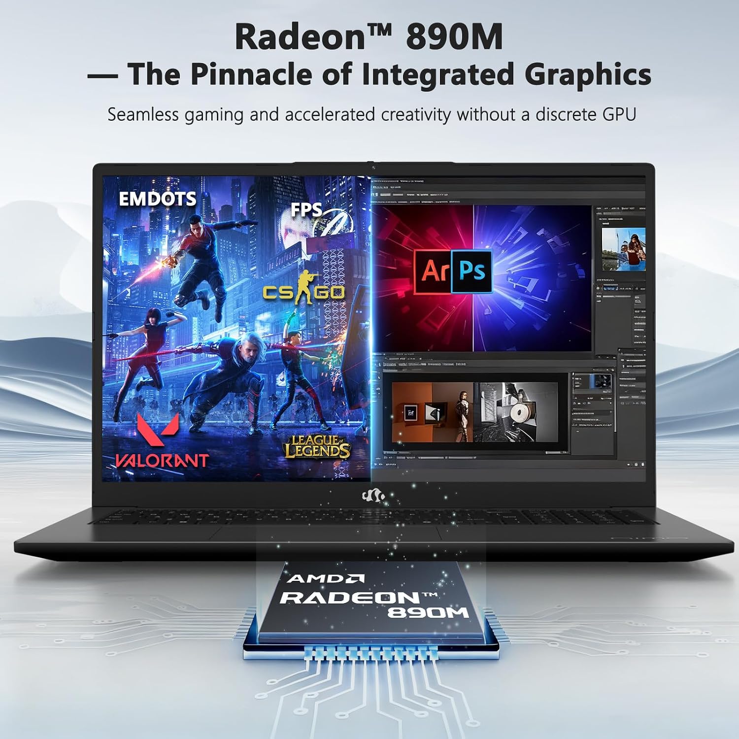 NIMO 17.3' Copilot+ Laptop, AMD Ryzen AI 9 HX 370(50 Tops NPU), Radeon 890M, 64GB RAM 2TB SSD, DDR5, 144Hz, PD 100W USB-C 4.0, AI Laptop with Wi-Fi 6E for Student Working Business