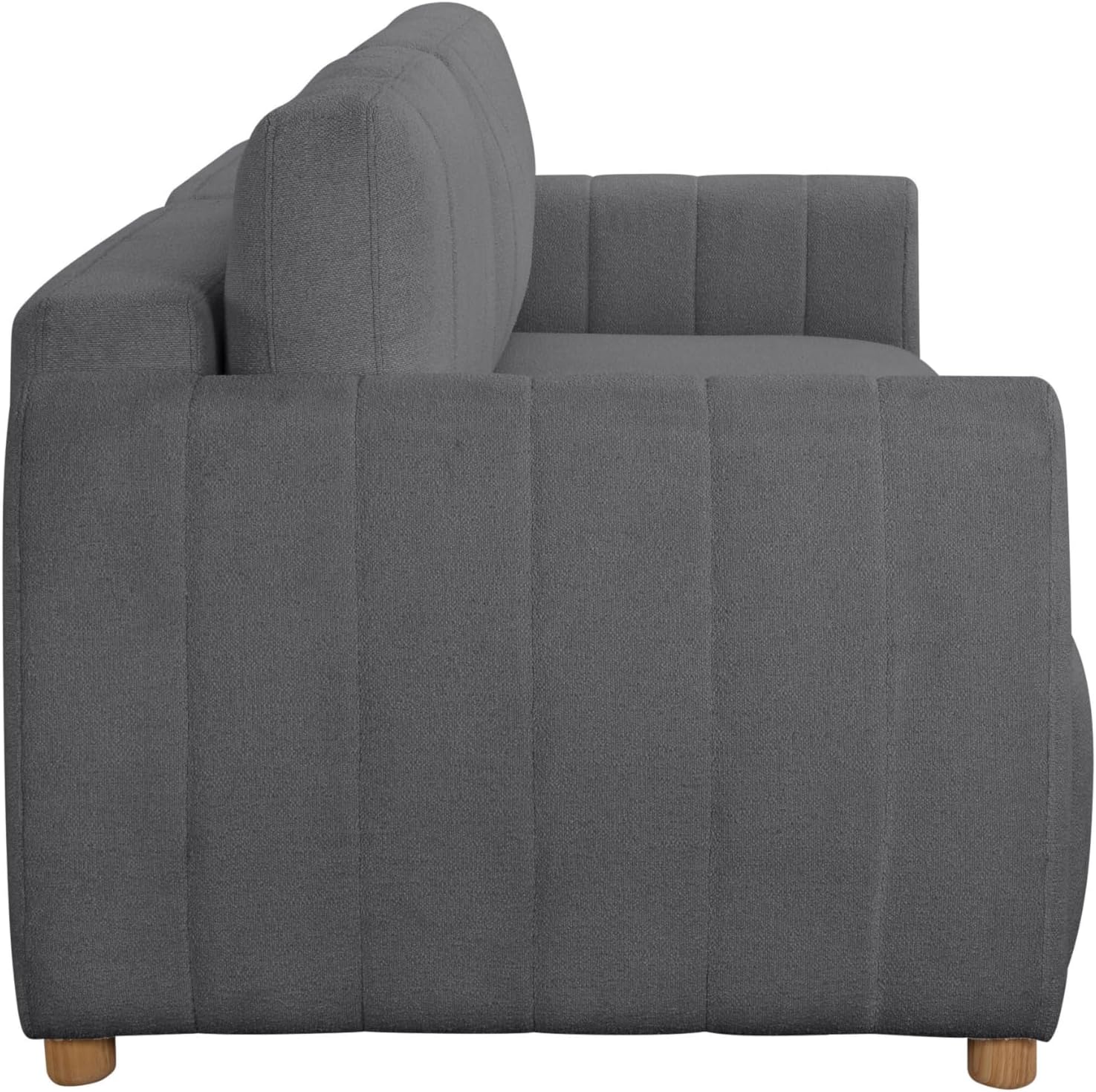Serta Galway 91.7' Convertible Sleeper Sofa, Queen Size, Wall-Hugging Dreamglide Mechanism, Dreamcoil Comfort, Boucle Fabric, Charcoal