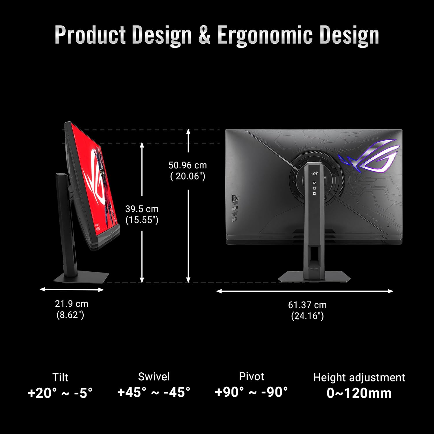 ASUS ROG Strix 27' 5K HDR Gaming Monitor (XG27JCG) – 5120x2880, 180Hz, 0.3ms, Fast IPS, Dual Mode (180Hz or QHD 330Hz), Extreme Low Motion Blur Sync, G-SYNC Compatible, DisplayWidget, 3 yr Warranty