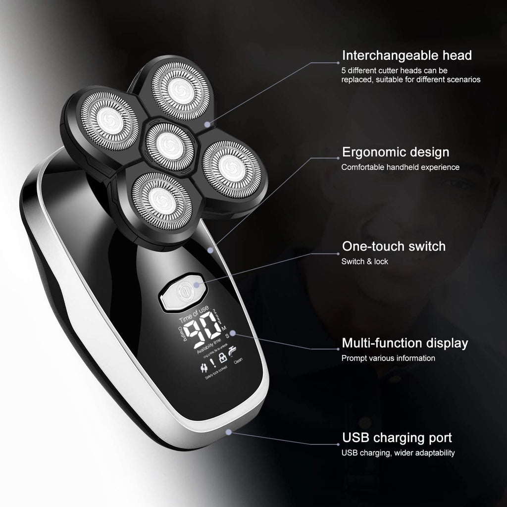 Electric Razor for Men, All in one wet dry grooming electric shaver digital display hair trimmer beard electric razor men facial&body shaving machine