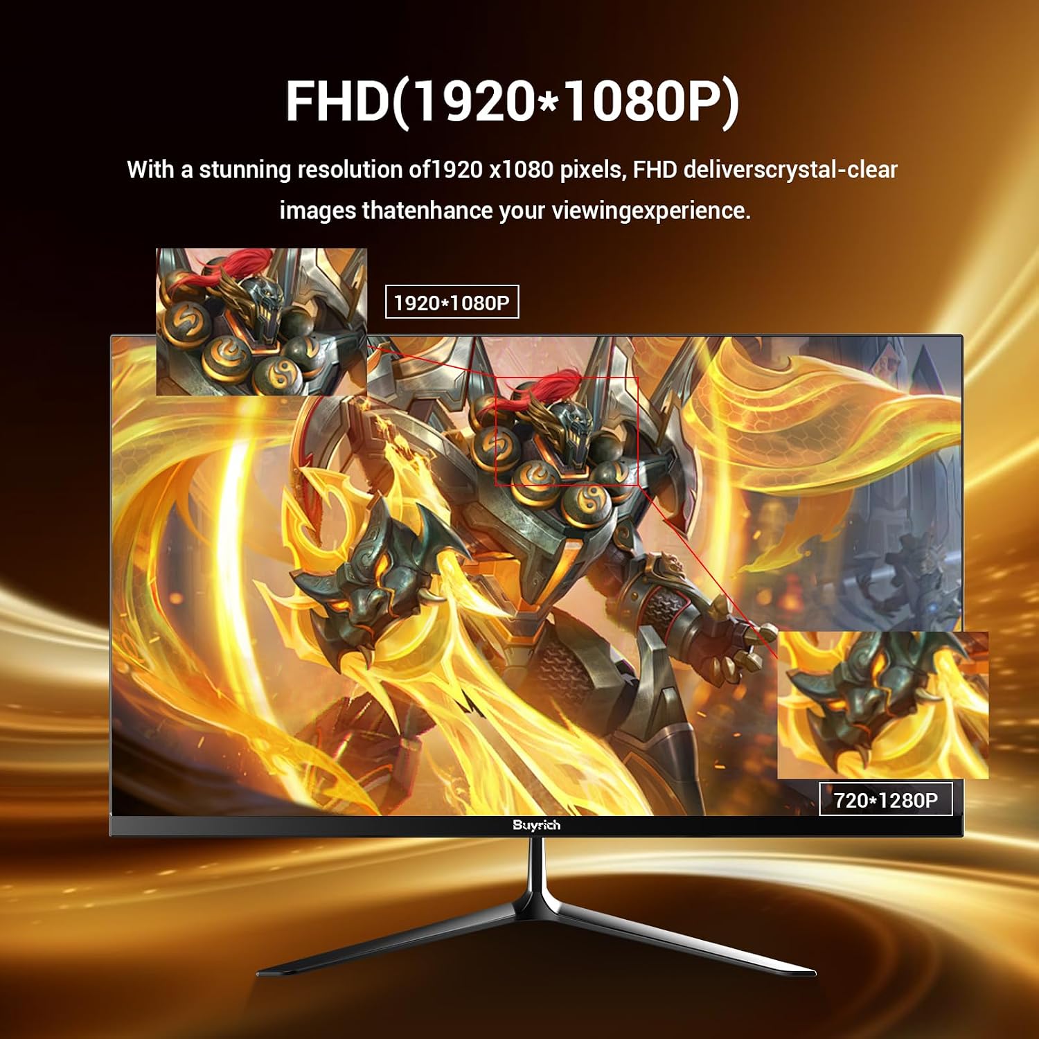 24.5 Inch Gaming Monitor, 200Hz Refresh Rate, FHD 1920x1080, Fast Response Time, Built-in Speakers, Metal Stand, VESA Compatible, for PC Gamers and Home Setup