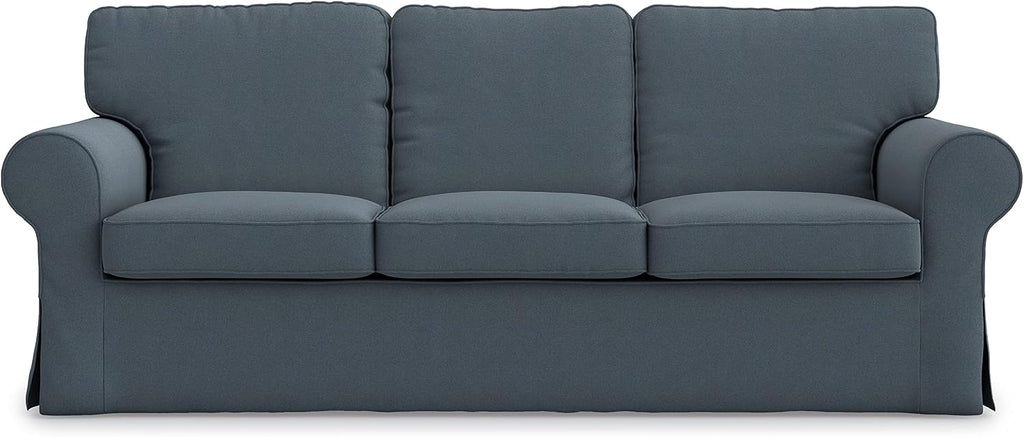 MASTERS OF COVERS Ektorp 3 Seat Sofa Cover Slipcover Replacement Made for The IKEA Ektorp 3 Seat Sofa Cover(Titanium Grey)-Does NOT fit Ektorp 3.5-seat Sofa