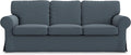 MASTERS OF COVERS Ektorp 3 Seat Sofa Cover Slipcover Replacement Made for The IKEA Ektorp 3 Seat Sofa Cover(Titanium Grey)-Does NOT fit Ektorp 3.5-seat Sofa