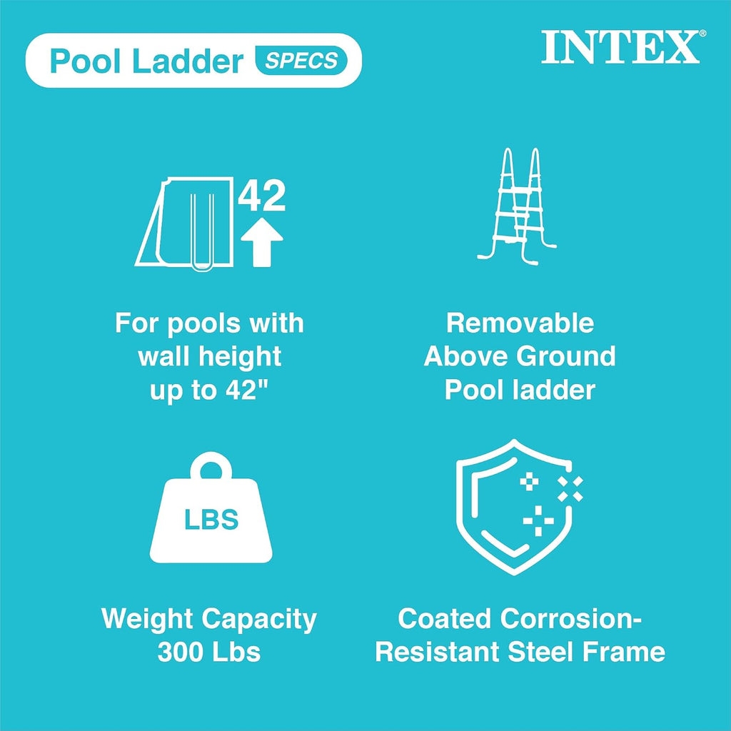 INTEX 26701EH Prism Frame Above Ground Swimming Pool Set: 10ft x 30in – Includes 330 GPH Filter Pump – Removable Pool Ladder