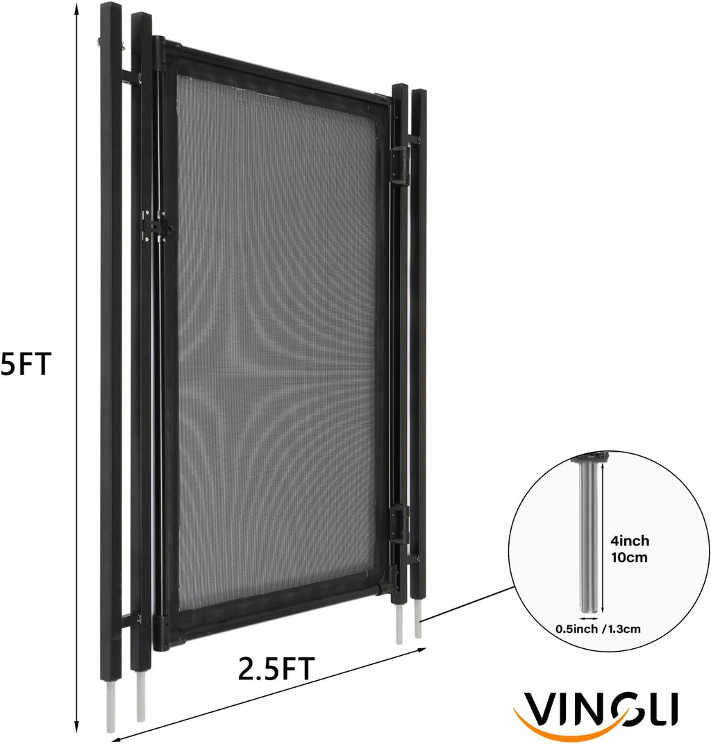 VINGLI Pool Fence Gate,5Ft x 2.5Ft Swimming Pool Fence in Ground Pool Safety Fencing (5FT × 2.5FT)