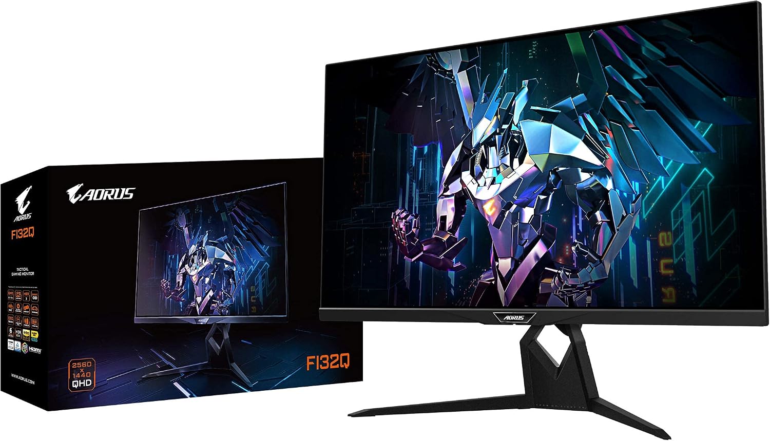 AORUS FI32Q 32' 1440p HBR3, NVIDIA G-SYNC Compatible, Exclusive Built-in ANC, KVM, 2560x1440 Display, 1ms Response Time, 94% DCI-P3, 1x DisplayPort 1.4, 2X HDMI 2.0, 2X USB 3.0, 1x USB C (Renewed)