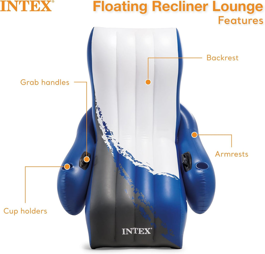 INTEX 26345VM Ultra XTR 26ft x 52in Above Ground Swimming Pool Set with Sand Filter Pump, Inflatable Lounge Pool Recliners (2-Pack) and Inflatable Beverage Cooler