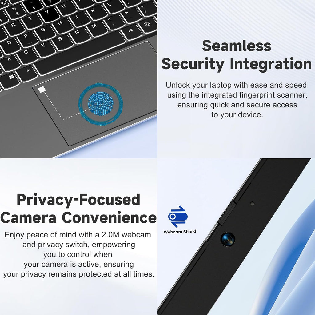 NIMO 15.6' IPS FHD-Business-Laptop, Intel 6 Core i3-1215U 32GB RAM 2TB SSD (Beat i5-1135G7, Up to 4.4GHz) Laptop-Computer with Fingerprint Backlit Keyboard 65W Type C Wi-Fi 6 Numpad Win 11