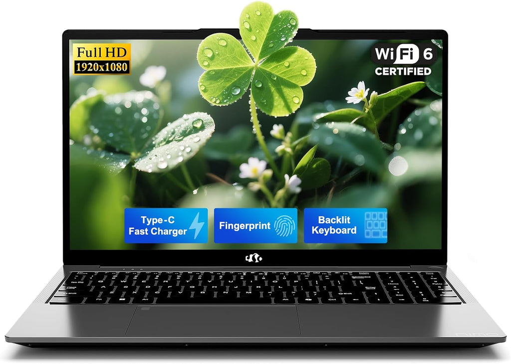 NIMO 15.6' IPS FHD-Student-Laptop, 16GB RAM 512GB SSD Intel N150(Beat to i3-10110U, 4 Cores Up to 3.6GHz) Computer with 2 Years Warranty, 65W Type-C, Fingerprint, Backlit Keyboard, Wi-Fi 6, BT5.2