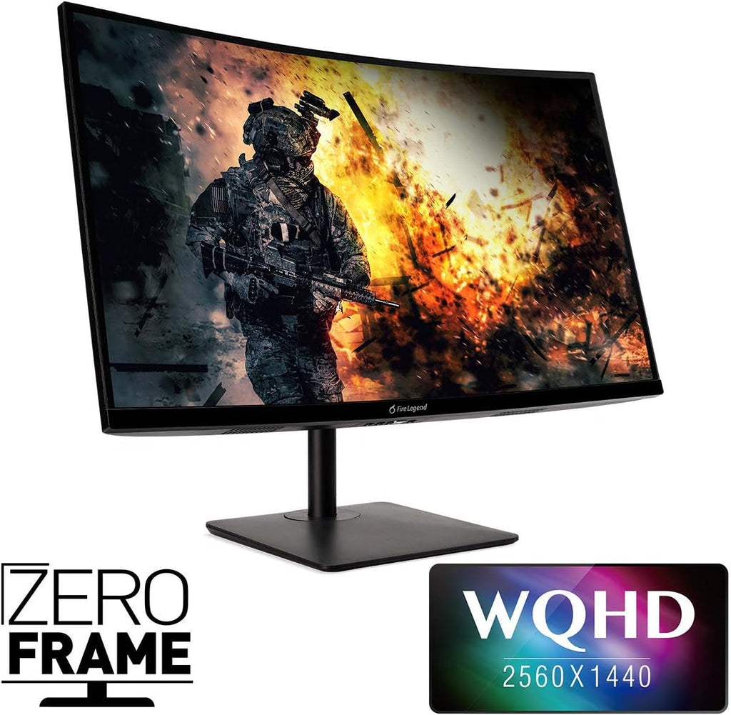 AOPEN by Acer 27HC5UR Sbmiiphx 27' 1500R Curved WQHD (2560 x 1440) VA Zero-Frame Gaming Monitor with Adaptiv