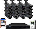 GW Security 16 Channel 4K 8MP Network NVR HD 5MP IP Security Camera System with 16 x 1920P Outdoor 2.8-12 mm 4X Optical Motorized Zoom PoE Bullet Cameras and Pre-installed 4TB HDD
