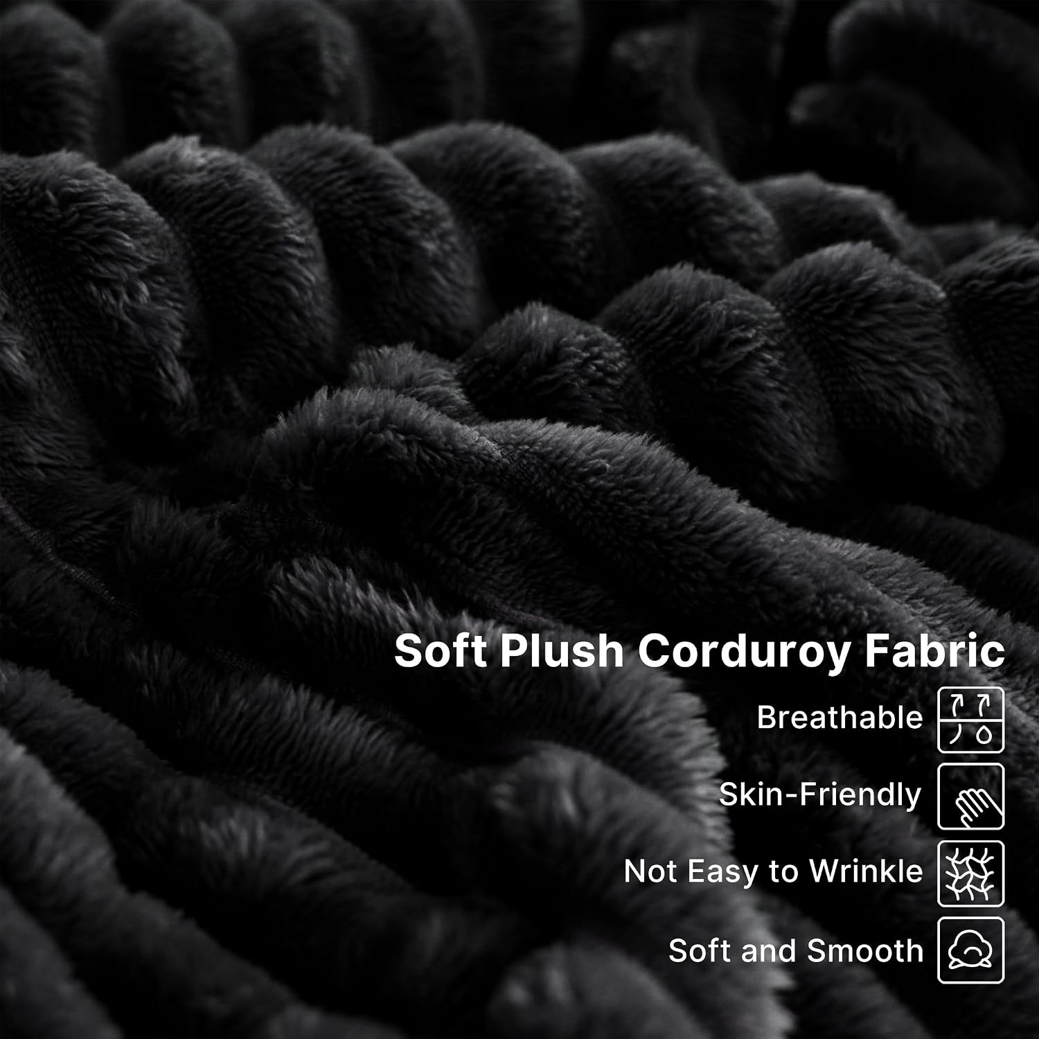 65'' Chaise Lounge Chair Indoor, Black Corduroy Sofa Bed, Boneless Lounge Chair, Oversized Sleeper Sofa, Black Corduroy Cloud Couch Reading Chair for Living Room No Assembly