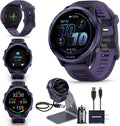 Garmin Forerunner 570 47mm GPS Running Smartwatch, Indigo | Advanced Training & Recovery, Sleep Coach, Heart Rate, Download Music, Up to 11 Day Battery | Signature Series Charging Stand Bundle