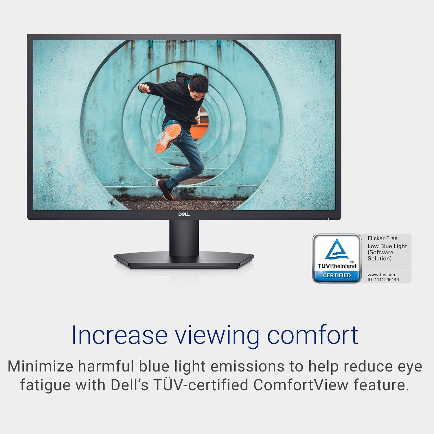 Dell SE2722H Monitor - 27-inch Full HD (1920 x 1080) 60Hz 8ms Display, HDMI/VGA Connectivity, AMD FreeSync Technology, Tilt Adjustability - Black