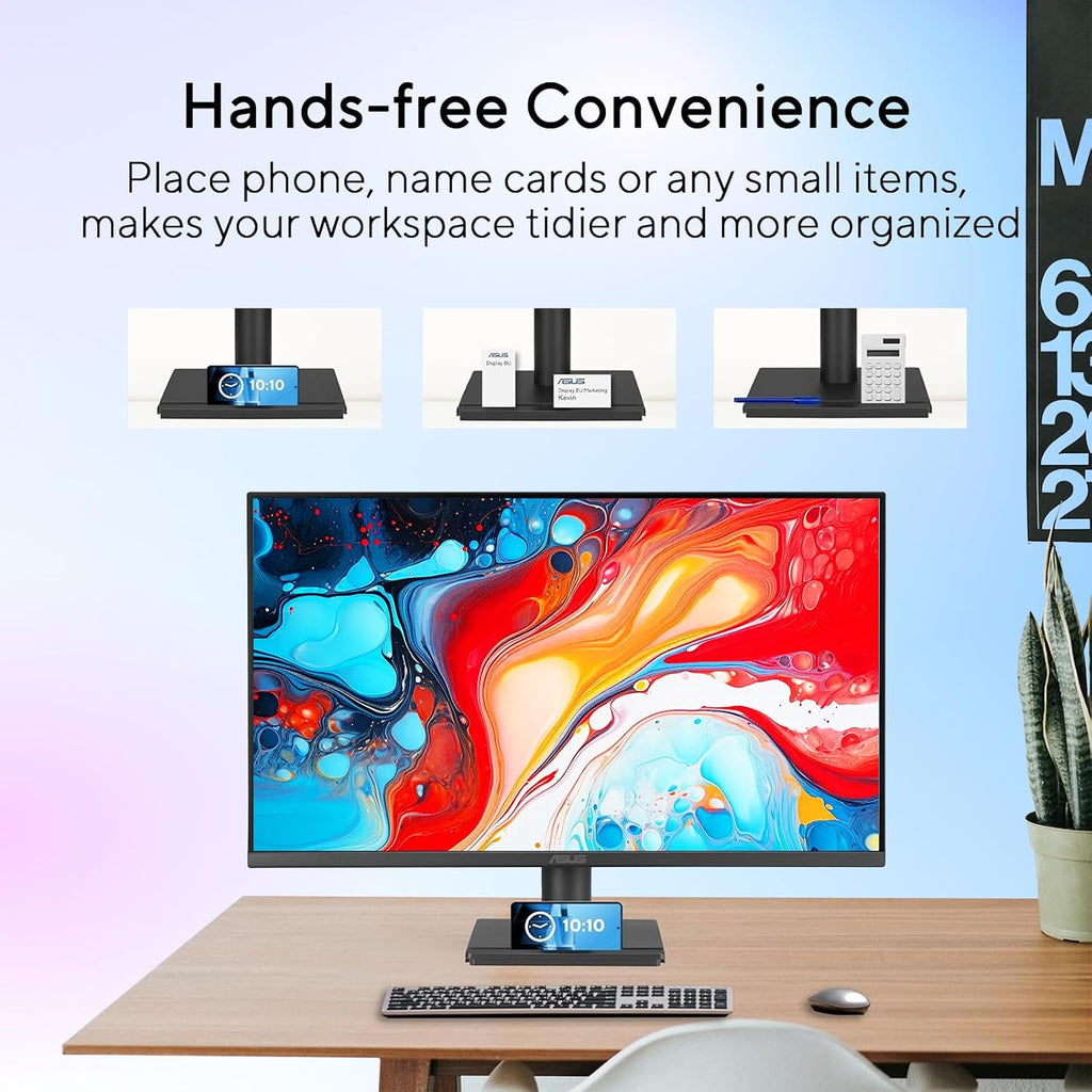 ASUS 27' FHD Monitor, 1080P IPS Display, 120Hz Refresh Rate, 1ms MPRT, Adaptive-Sync, Eye Care Technology, Frameless, HDMI VGA, VESA Mountable for Office and Gaming