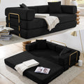 HANXIN 78 Inch Convertible Sleeper Sofa Bed, Folding Floor Mattress Couch with Fixed-Shape Frame, Futon Boneless Couch Lounge Loveseat with Pull Out Bed, No Assembly Required (Black)