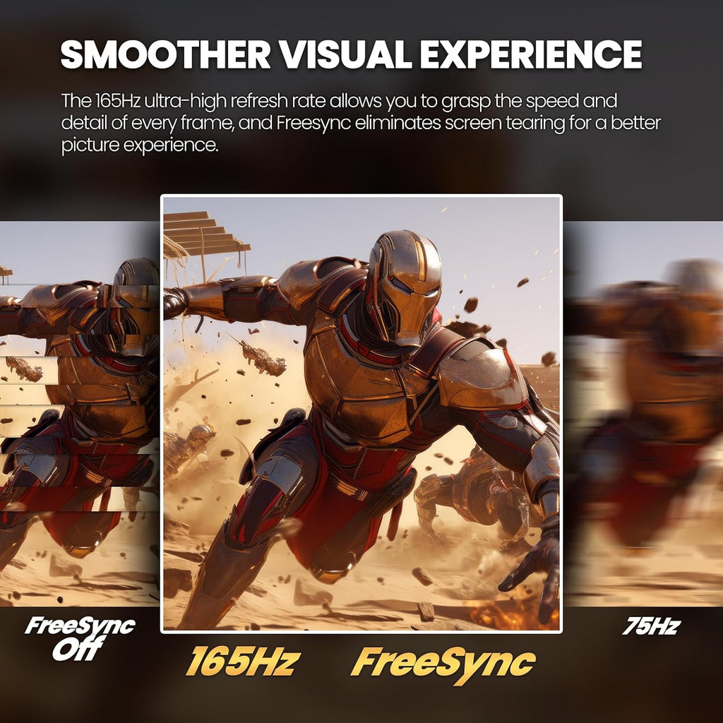 CRUA 34Inch Ultrawide Gaming Monitor, WQHD(3440 * 1440P) 144Hz/165Hz Curved Monitor,120% sRGB, Computer Monitor that Supports AMD Freesync, Wall Mountable Installs(HDMI, DP)-Black