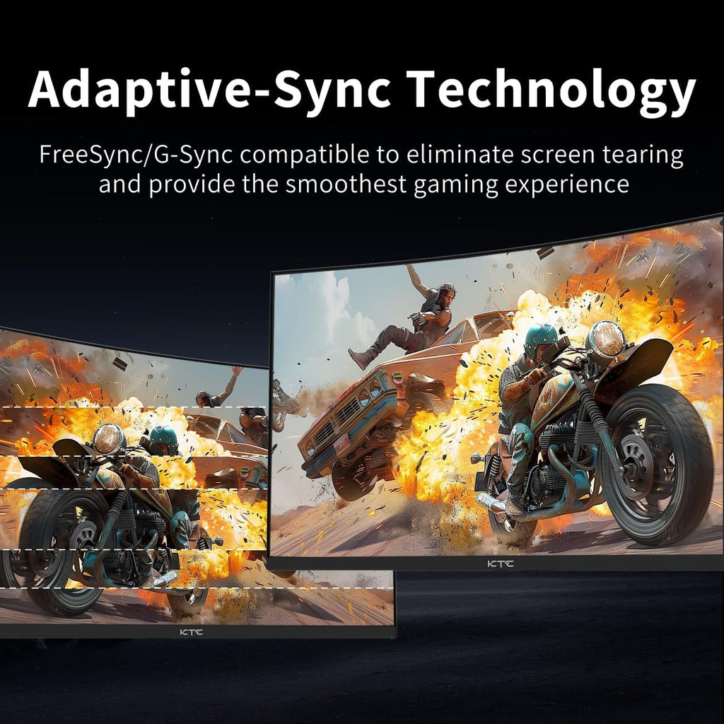 KTC 24 Inch Curved Gaming Monitor, 180Hz FHD 1080P Frameless Computer Monitor, Freesync/G-Sync Support, 99% sRGB, 3000:1 Contrast, HDMI, DisplayPort, Wall Mountable/Tilt Adjustable, H24S17